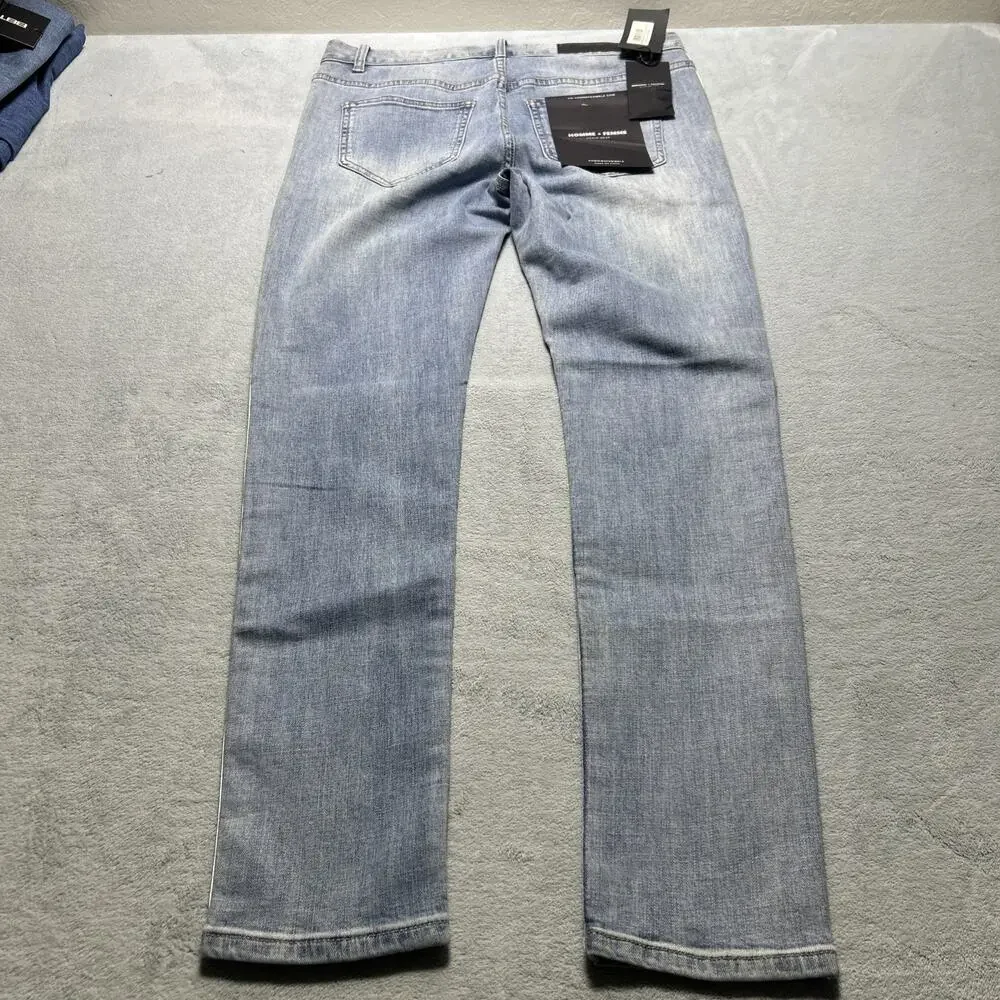 NWT Homme Femme Straight Fit Jeans Mens 34x30 Striped Colorful Designer Retro
